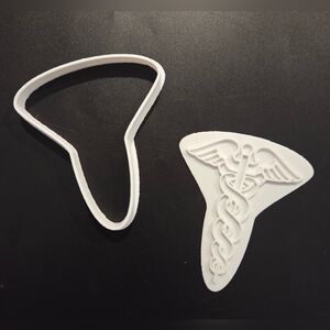 Caduceus 3.5" x 2" Cookie Cutter and Stamp For Cake Or Cookie Decorating